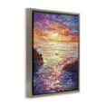 thumbnail image 3 of Stupell Industries Vibrant Abstract Ocean Sunset Landscape Painting Brown Floater Framed Canvas Art Print Wall Art, 25 x 31, 3 of 9