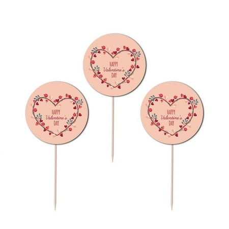 Valentines Cupcake Toppers Alexis Glitter Cardstock Set of 12 pcs