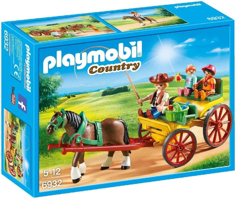 PLAYMOBIL Juego de construccio;n de carros tirados por cabal