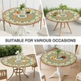 thumbnail image 5 of 44in Round Tablecloth with Elastic Edge, Waterproof Fitted Table Cover for 36-44" Tables, Floral Theme Polyester Reusable Table Cloths Wipe Clean for Picnic, Dining, Outdoor Use and Party Decor, 5 of 7