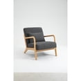 thumbnail image 3 of Mid Century Modern Accent Chair with Wood Frame, Upholstered Living Room Chairs with Waist Cushion, Reading Armchair for Bedroom Sunroom, 3 of 9