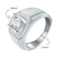 thumbnail image 4 of Bling Jewelry Mens 2CTW Clear CZ Princess Cut Stainless Steel Engagement Ring, 4 of 7