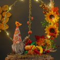 thumbnail image 5 of ZHAOCHENG Adornos de corona de otoño, bandeja decorativa de otoño, gnomo, calabaza, hojas de arce, letreros de mesa de madera, 5 of 5