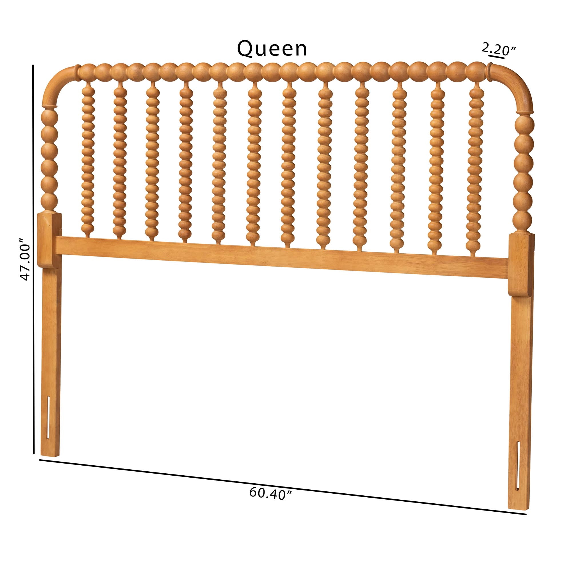 Baxton Studio Finley Traditional Headboard, King, Oak Brown