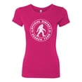 thumbnail image 2 of Official Bigfoot Search Team Funny Sasquatch Pop Culture Womens Slim Fit Junior Tee, Raspberry, 2XL, 2 of 3