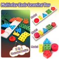 thumbnail image 2 of Juguetes para niños pequeños de 1, 2, 3 y 4 años, juguetes de madera para clasificar y apilar (juego múltiple 3 en 1) para niños pequeños en edad preescolar, juguete clasificador de formas con re, 2 of 5