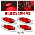thumbnail image 1 of 4x Red 18-LED Side Marker Lights Truck Trailer RV Clearance Light Waterproof 12V, 1 of 5