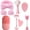 pink, variant on 9PCS Facial Spa Tools Set, Facial Cleansing Set, Jade Roller, Gua Sha, Scalp Massager & Cleansing Brushes for Skin Care, Beauty Tools