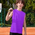 thumbnail image 4 of TIREOW Boys Athletic Tank Tops Solid Color Sleeveless Crew Neck Vest Summer Lightweight Stylish Breathable Workout Shirts, 4 of 7
