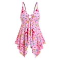 thumbnail image 1 of Tallas florales de talla grande Cinchamiento de handkerchief Tankini Tankini Rosegal Vestidos casuales de talla grande, 1 of 5