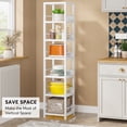 thumbnail image 2 of Tribesigns 75 Inches Tall Narrow Bookshelf, 6-tier Multipurpose Storage Rack Book Shelves, Rustic Corner Square Shelf Tower, Skinny Bookcase Display Stand Shelving Units, 2 PCS, 2 of 4