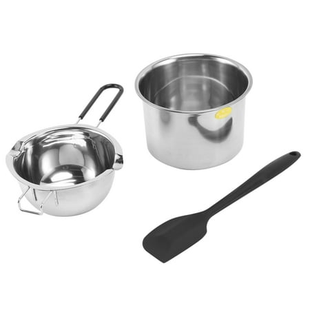 

Double Boiler Pot Set Stainless Steel Melting Pot with Silicone Spatula for Melting Chocolate Soap Wax Candle Making