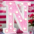 thumbnail image 1 of Lámpara de Letras LED con Purpurina Rosa Elnsivo 22x20x4 cm, 1 of 6