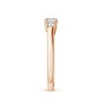 thumbnail image 5 of ANGARA Natural 3 Stone Diamond Trellis Engagement Ring in 14K Rose Gold for Women (Size-4.6mm| Color-I-J| Clarity-I1-I2) | April Birthstone, Anniversary, Jewelry Gift for Women | Natural Diamond Ring, 5 of 11