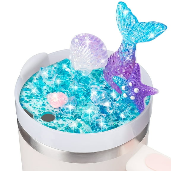 Cup Lid Accessories For 40 Oz Tumbler ,Mermaid Theme Lid Plate Topper For Water Bottle