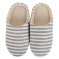 thumbnail image 4 of Women Men's Comfort Knitted Cotton Slippers Washable Flat Closed Toe Ultra Lightweight Indoor Shoes with Non-Slip Sole, 4 of 5