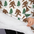 thumbnail image 3 of Oversized Wearable Blanket Hoodie,White Bigfoot and Tree Pattern Sherpa Blanket Hoodie with Super Pockets,Super Warm Fuzzy Pullover for Women & Men, 3 of 6