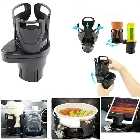 Cup Holder Expander for Car, 2 in 1 Multifunctional Car Cup Holder Expander Adapter with Adjustable Base,All Purpose Car Cup Holder and Organizer,Car Cup Holder Adapter Fits Most Cup Holder