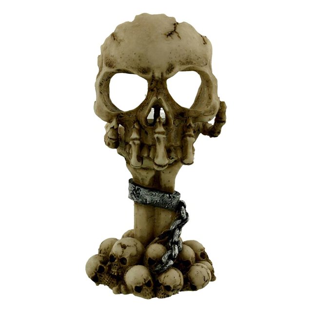 Yuarrent Portavelas de calavera decorativa Portavelas de miedo Portavelas de calavera funcional Exquisito Candelabro de calavera de terror Decoración de Jardín y Patio Yuarrent HA013024-00