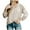 Beige, variant on Women's Oversized Henley Hoodies Tops Casual Waffle Knit Long Sleeve Sweatshirts Drawstring Colorblock Pullover Sweaters