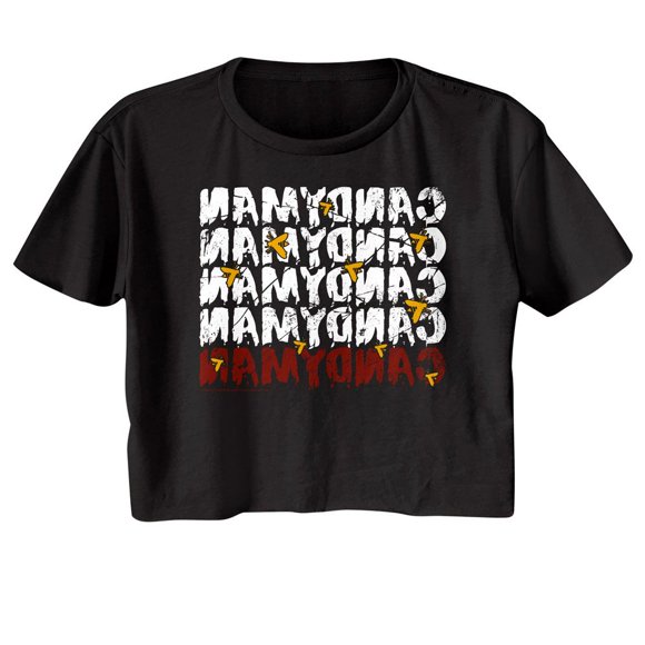 Candyman Mirror Repeat Black Women's Festival Cali Crop T-Shirt