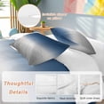 thumbnail image 2 of 3 Piece Navy Blue Gray Ombre Duvet Cover Set Queen Size, Microfiber Comforter/Quilt Cover with Corner Ties and 2 Pillowcases, Modern Gradient Abstract Art All Season Soft Bedding with Zipper Closure, 2 of 8