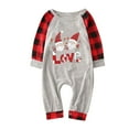 thumbnail image 2 of Wyobmus Matching Family Pajamas Sets Xmas Pj'S Cute Santa Claus Print Top and Plaid Bottom Sleepwear Jammies for Baby, 2 of 3