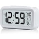 thumbnail image 1 of reloj despertador digital, reloj despertador matutino, silencioso, funciona con pilas, reloj despertador digital para niños, adultos, pantalla LED grande, calendario de temperatura (blanco), 1 of 4