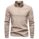 thumbnail image 5 of pstuiky camisetas de manga larga para hombre, Top cálido de terciopelo alemán con media cremallera y cuello alto de manga larga de color liso para hombre Tops de talla grande para hombre s, 5 of 5