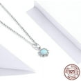 thumbnail image 2 of Opal 925 Sterling Silver White Opal Pendant Sunflower Birthstone Necklace For Women, 2 of 6