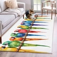 thumbnail image 3 of 4x6 Washable Area Rug, Summer Animal Non-Slip Rectangle Rug for Living Room Office, Retro Watercolor Colorful Parrot Indoor Accent Floor Mat for Home Decor, 3 of 9