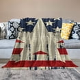 thumbnail image 2 of PRATYUS 4th of July, Memorial Day Independence Day Red Stripe Blue Star Flannel Throw Blanket for All Seasons Blanket Exquisite Gifts 40x50in, 2 of 6