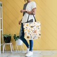 thumbnail image 4 of FORMRS Womens Canvas Tote Bag with Zipper Inner Pocket Shoulder Handbag, Beige Birds Floral, 4 of 7