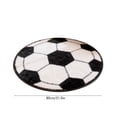 thumbnail image 3 of Football Shaped Round Area Rug,31.5in Soft Fluffy Sports Theme Floor Mat,Non Slip Circular Carpet for Bedroom Living Room Entryway Home Indoor Sports Style Decor, 3 of 6