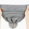 thumbnail image 6 of Xfvqtps Women Hat Scarf Glove Set Knit Plush Pompom Solid Color Touchscreen Winter Warm Stretchy Extended Beanie Neck Warmer Gloves Set Gray, 6 of 9