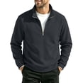 thumbnail image 2 of Liuinsasek Mens Stand-Collar Sweatshirt With Zipper Solid Color Fashion Relaxed Fit Pullover Shirt Daily Casual Clothing, 2 of 5