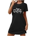 thumbnail image 1 of Amzcrzy Pyjamas pour Femmes Mode Imprimé Cœur Robe Valentines Day Décontractée Confortable Manches Courtes Chemises de Nuit pour Femmes Cadeaux Valentines Day, 1 of 5