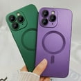thumbnail image 5 of Magnetic case for iPhone 11 Pro Max Phone Case for Women, Matte Luxury Soft Metallic Luster Design with Camera Lens Protector, Compatible with Magsafe Case for iPhone 11 Pro Max 6.5"-Purple, 5 of 13