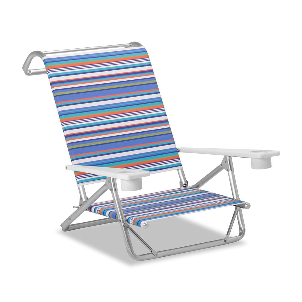 Minimalist Beach Chair With Cup Holder In Armrest 