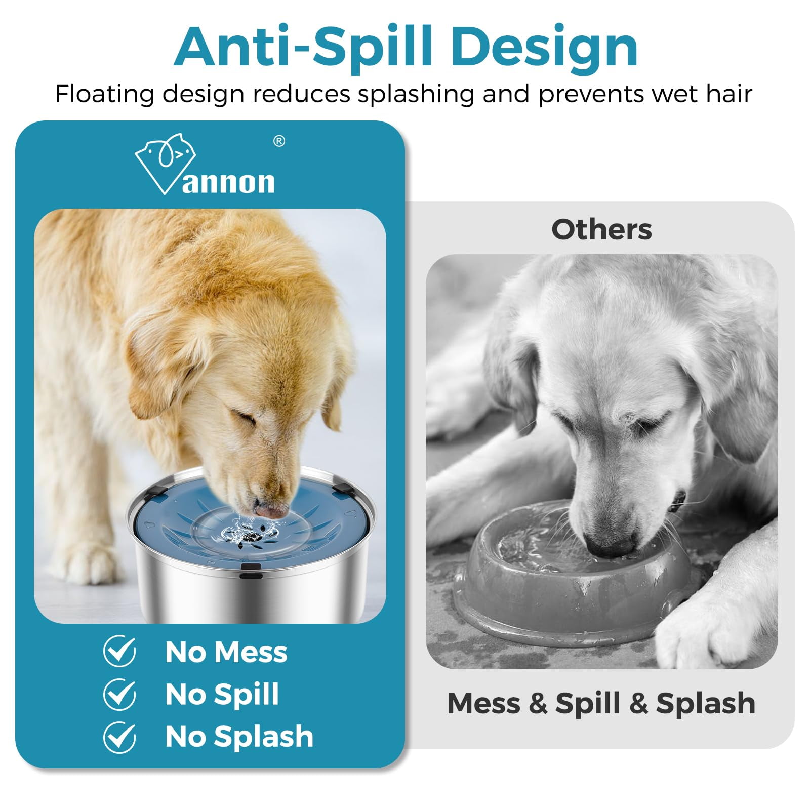 44oz Pet Drink Dispenser No Spill Dog Water Bowl Slow Water Feeder for Dogs Walmart