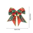 thumbnail image 3 of Christmas Decoration Red Christmas Bow with Jingle Bells for Christmas Tree 3.35x3.15in Crafts Gift Bows Classic Ribbon Bows Gift Boxes for Garland Wrapping,Wreath, 3 of 6