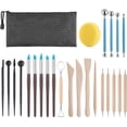 thumbnail image 1 of Pottery Tool Kit, 25pcs Polymer Clay Tools, Modeling Clay Sculpting Tools Kit, Ceramics Tools, Trimming, Embossing Pattern, Smooth Wooden Handles, 1 of 5