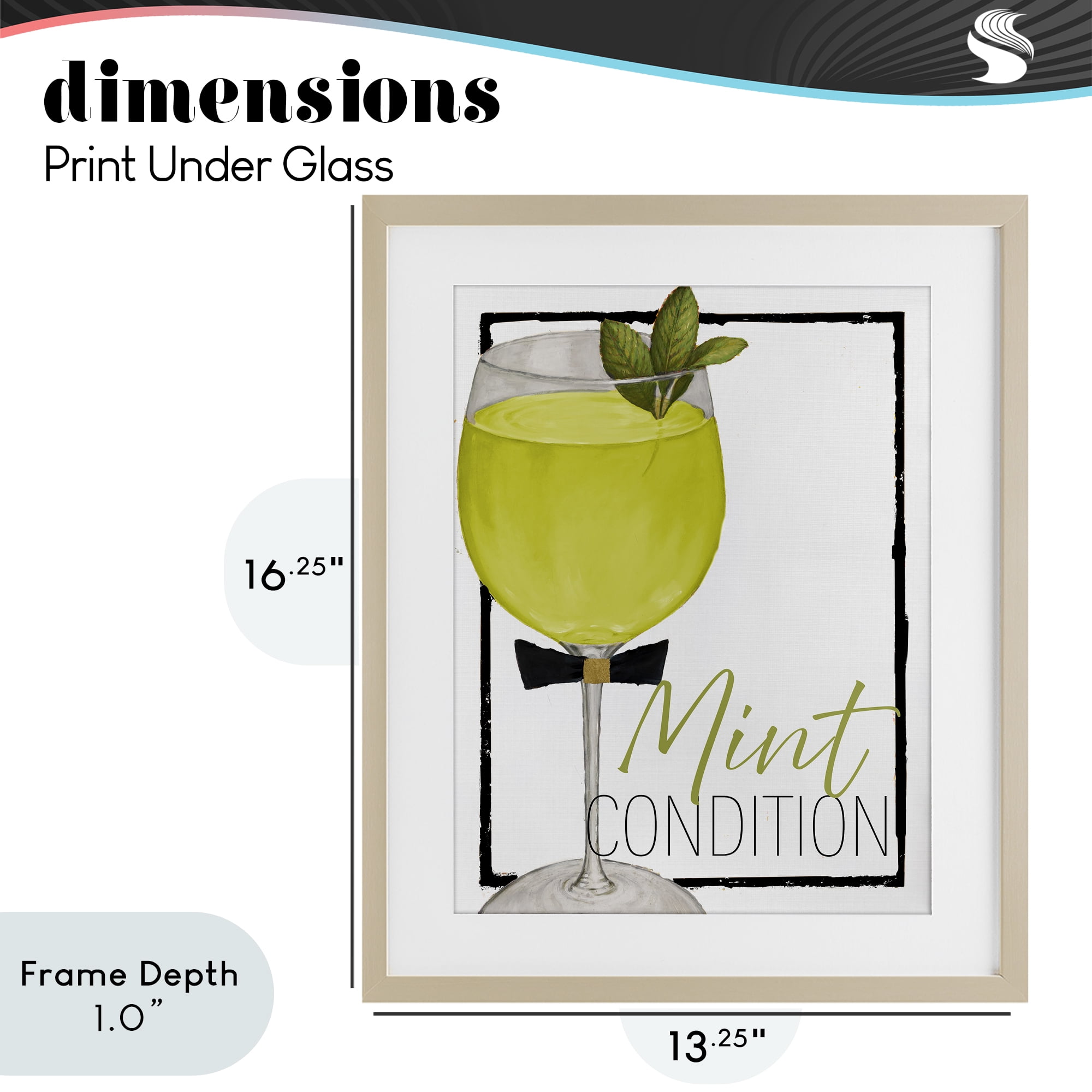 Stupell Industries Mint Condition Cocktail Birch Framed Print Under Glass, design by Lorenzo Collective
