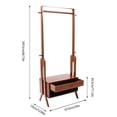 thumbnail image 5 of Loyalheartdy 2 in 1 Clothes Rack, 67" Tall Floor Standing Garment Display Stand Brown Clothing Storage Holder w/Hooks & Drawer, 5 of 12