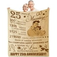 thumbnail image 1 of LHSHID 25th Anniversary Blanket Gifts Gift for 25th Wedding Anniversary 25 Years of Marriage Gift for Ruby Wedding Anniversary for Couple Yess Wife Husband Dad Mom Back Throw Blanket 60x80in, 1 of 6