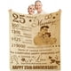 thumbnail image 1 of LHSHID 25th Anniversary Blanket Gifts Gift for 25th Wedding Anniversary 25 Years of Marriage Gift for Ruby Wedding Anniversary for Couple Yess Wife Husband Dad Mom Back Throw Blanket 50x60in, 1 of 6