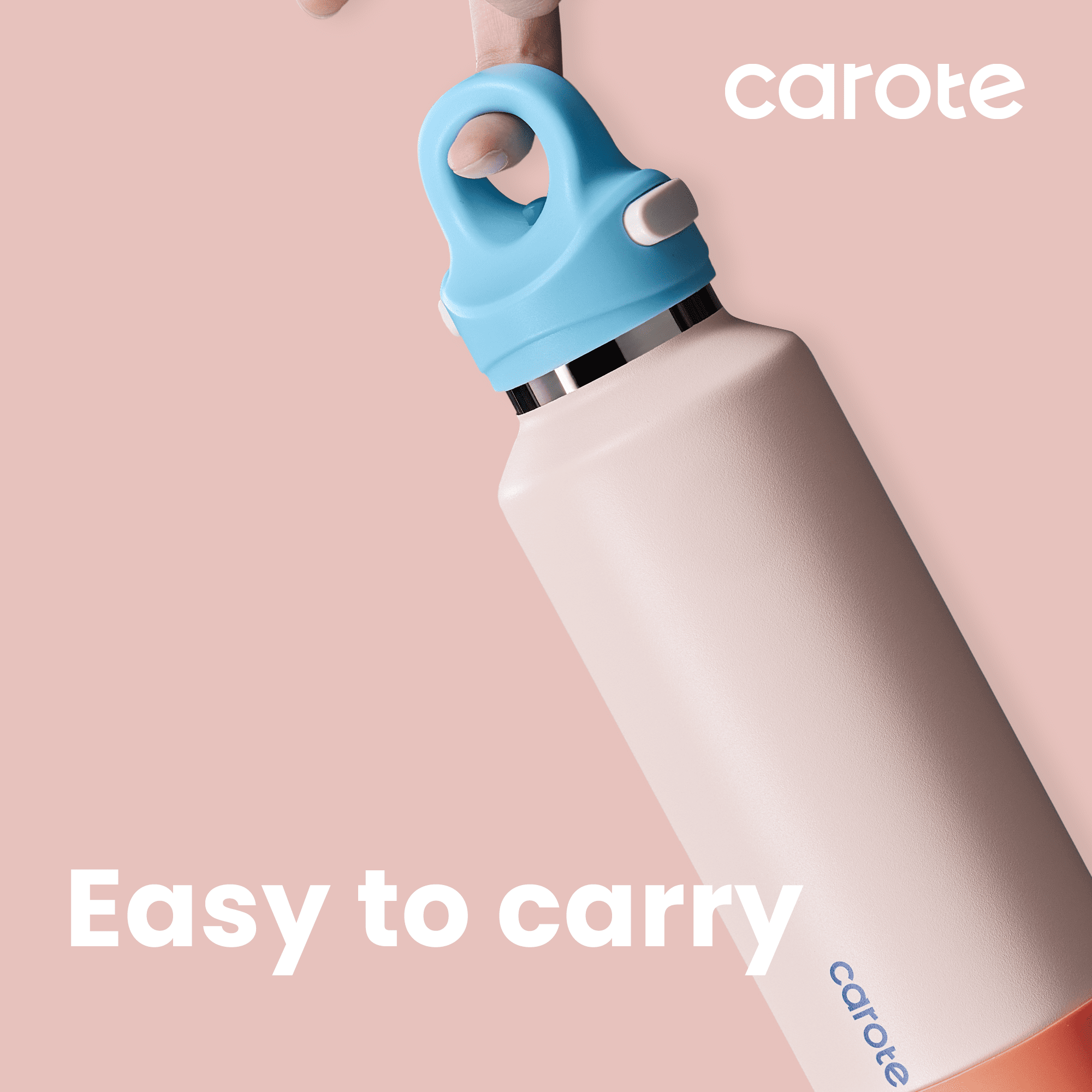 Carote Insulated Stainless Steel Water Bottle with Flip Lid, Leakproof Double Wall Vacuum Travel Tumbler, Reusable Cup for Hot & Cold Drinks, Orange, 20oz, 2 Pack