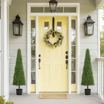 Noble House 4FT Artificial Cedar Topiary Trees, Faux Evergreen Shrubs in Pots for Indoor/Outdoor Décor, Green, Set of 2