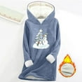 thumbnail image 2 of qelini Christmas Fleece Hoodies for Women Snowman Print Hooded Pullover Long Sleeve Tops Thermal Warm Clothes, 2 of 6