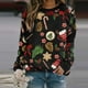 thumbnail image 1 of Pntutb Mujeres Casual Navidad Impresión Raglan Manga Larga Camisas Blusa tops Pntutb Pntutb-4873, 1 of 3